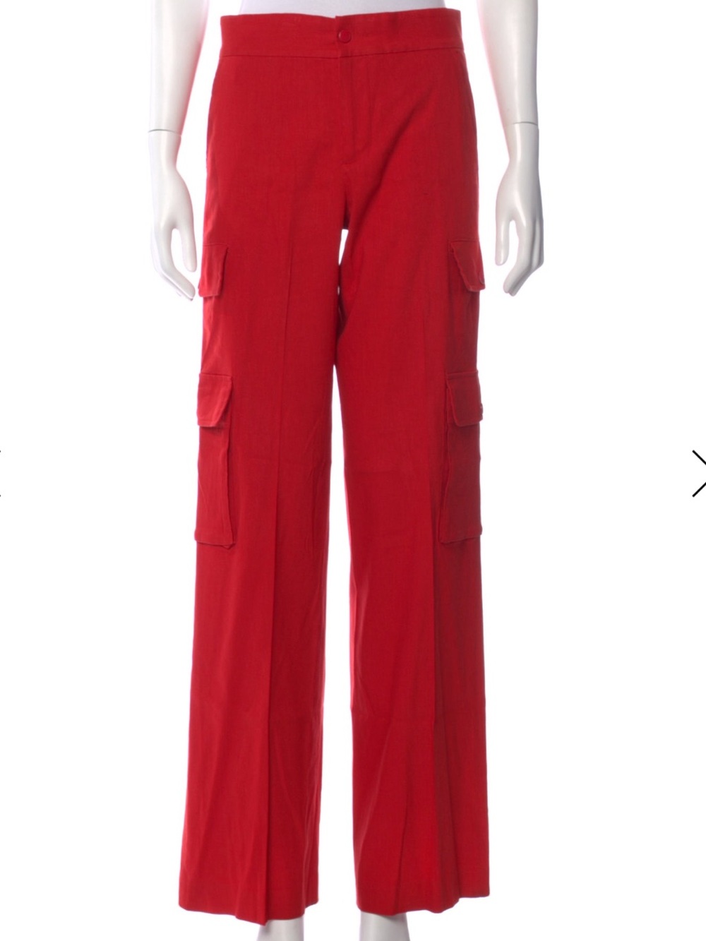 Alice + Olivia Red Wide-Leg Cargo Pants